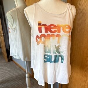 Graphic Tank Top with Colorful Text